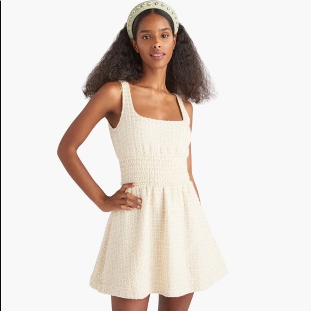 Hillhouse “Cher” Dress in Gold Tweed